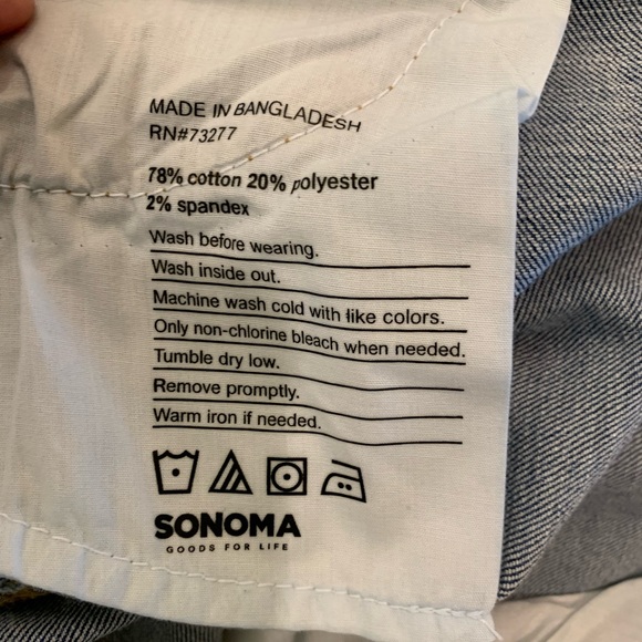 NWT Sonoma high rise, medium wash Blue Denim jeans Shorts, size 24W - Picture 8 of 8